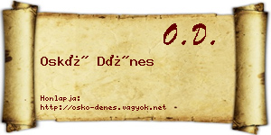 Oskó Dénes névjegykártya